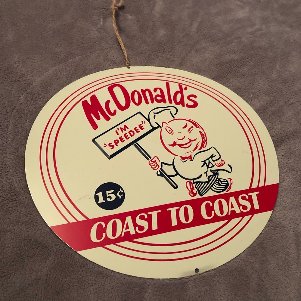 Vintage McDonald’s metal sign